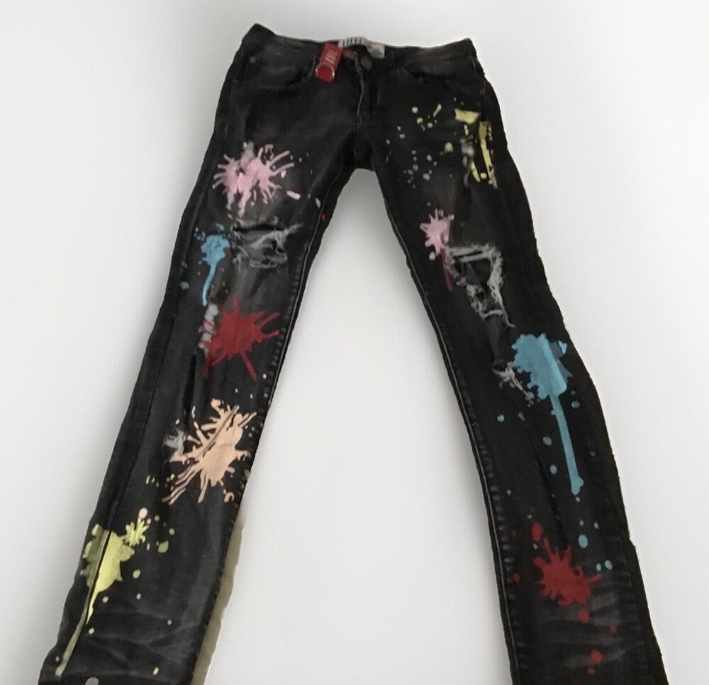 Fifth Loop Denim Black Splattered Paint Jeans